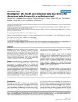 Development of a health care utilisation data-based index for rheumatoid arthritis severity: a preliminary study 